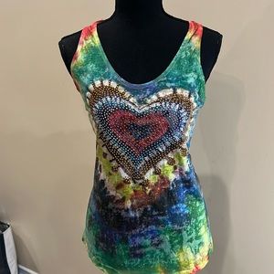 H&M Tie-dyed beaded T-shirt